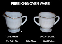 Vintage, Fire-King Oven Ware, sugar bowl and creamer