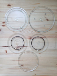 Microwave glass plates 25cm, 27cm, 34cm and roller rings