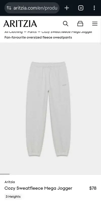 Aritzia - Sweatfleece mega jogger sweatpants, View more