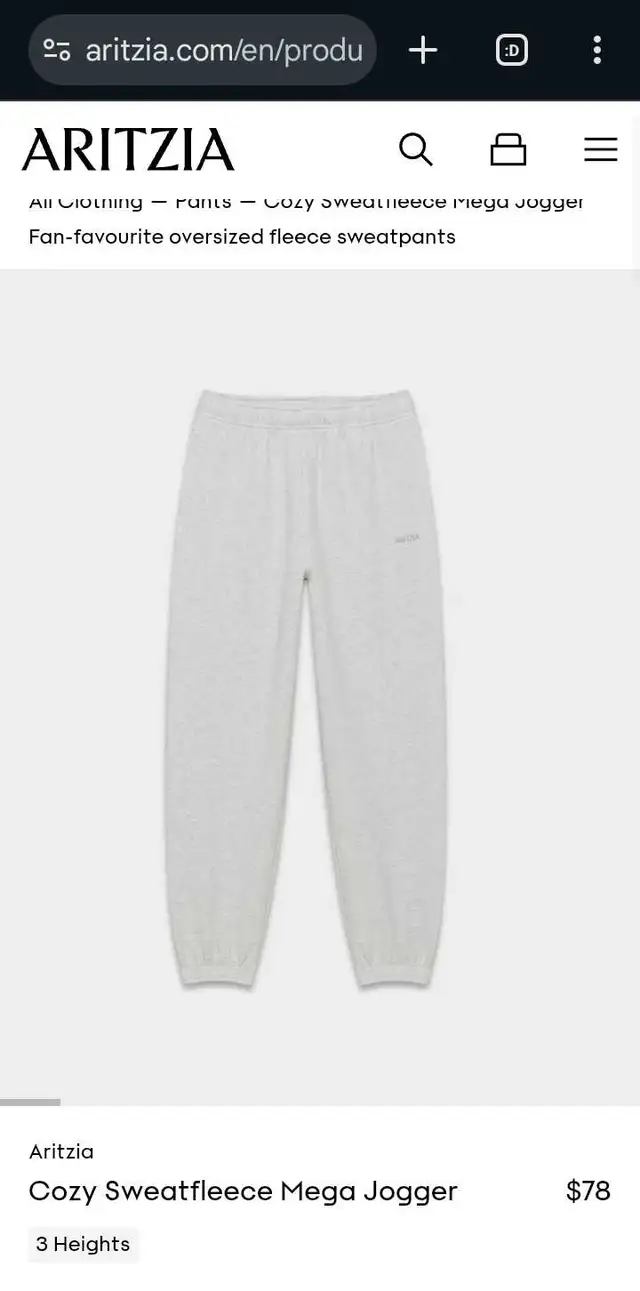 Aritzia - Sweatfleece mega jogger sweatpants in Women's - Bottoms in Markham / York Region - Image 2