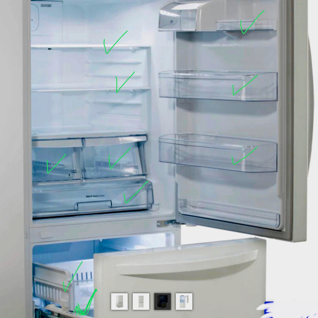 30” LG fridge shelves + drawer parts (model # LRDNS2200W ) in Refrigerators in Moncton - Image 2