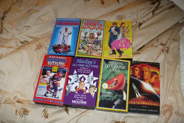 assorted vhs tapes