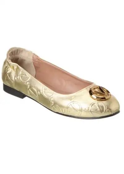 Valentino by Mario Valentino CALLIOPE V Logo Gold Leather 8M, View more