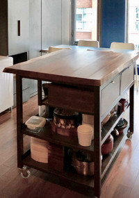 Moveable Kitchen Island - Walnut top