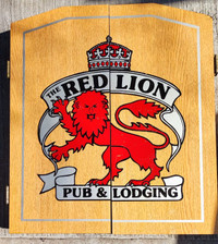 Darts  with Pub Lion wooden cabinet 