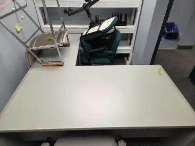 Moving to smaller office. Good quality (Office Shop) desks, file cabinets, chairs, shelving, misc of...