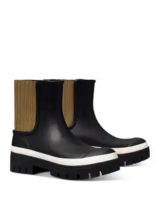 NEW TORY BURCH Rain Boots Wellington Black Rubber Size 9 , View more
