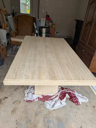 Beige travertine table, View more
