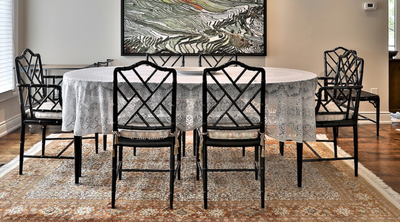 Vintage Black Lacquer Ridpaths Dining Set - Sideboard, Table, View more