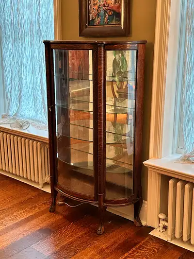 Antique Curved Bow Front China Cabinet, View more