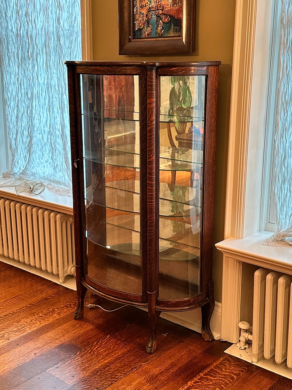 Antique Curved Bow Front China Cabinet | Hutches & Display Cabinets ...