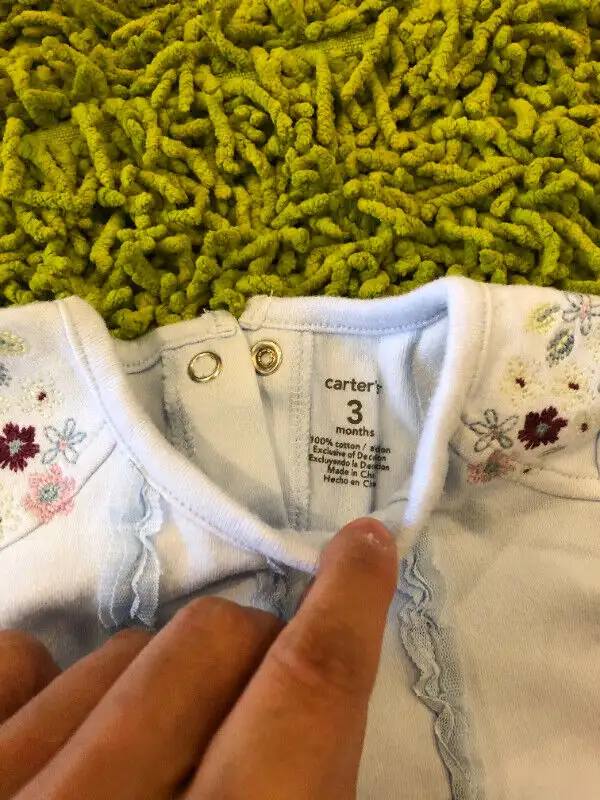 2 CARTERS baby girls footless sleepers - light blue and hearts62863262488195122