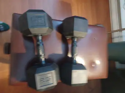 2- 25lb dumbbells new ,, never used. 55.00 pair