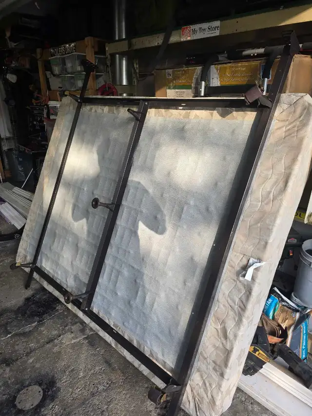 Queen headboard, box spring and frame in Beds & Mattresses in Strathcona County - Image 3