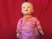 Vintage compo and stuffed body doll