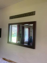 Mirror with brown frame like new 