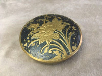 Mid 70s Solid BRASS OVAL TRINKET Jewellery Container Made India