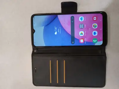 Samsung Galaxy A03s smartphone with wallet case (unlocked), View more