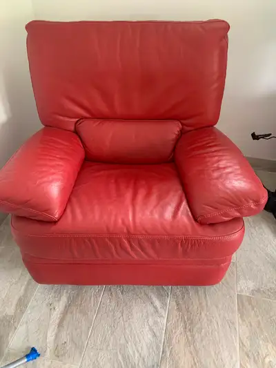 Leather swivel and reclining chair, View more