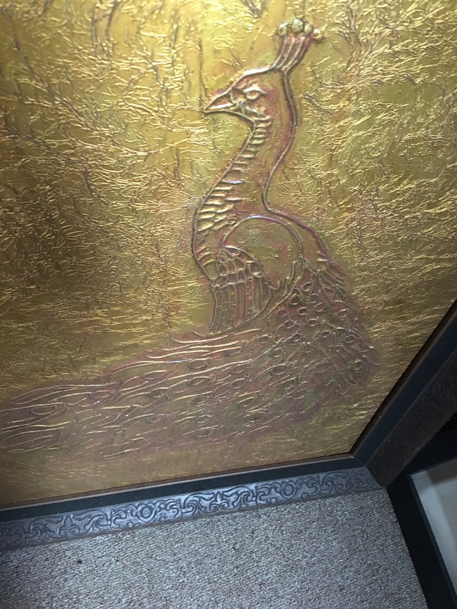 Gold metallic etching peacock in Arts & Collectibles in Ottawa - Image 4