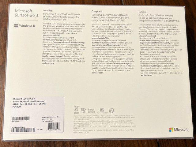 Microsoft Surface Go 3 10” Touchscreen Tablet in General Electronics in Oshawa / Durham Region - Image 2