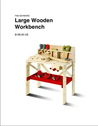 Child's Solid Wooden Workbench