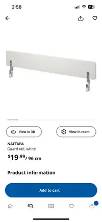 2 x Ikea bed rail ( NATTAPA)