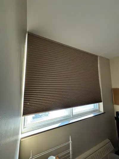 Moving sale: Two blackout blinds / shades from Blinds to go 69 1/2” width by 58” height and 68” widt...