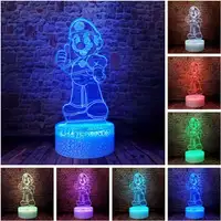LED Anime Lamp 3D Illusion Kids Bedroom Night Light 16 Colors