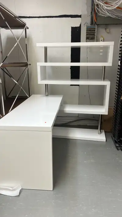 beautiful large L shape office desk with shelves , View more