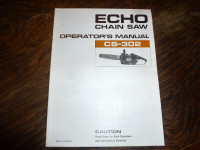 Echo CS-302 Chain Saw Operator's Manual