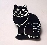 Solid Brass Black Cat Pin