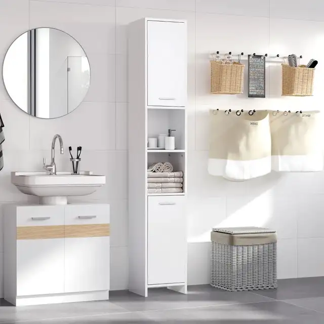 Narrow tall Bathroom Vanities,  Bathroom Cabinets with 2 Doors in Storage & Organization in Markham / York Region - Image 9