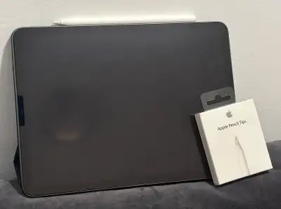 Selling an iPad Air 5th Gen (2022) with a case, Apple Pencil (Gen 2) and extra tips. iPad and pencil...