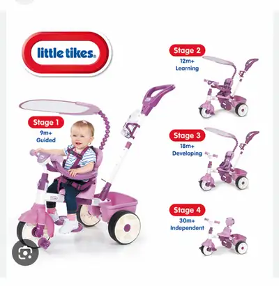 Tricycle Little Tikes 4-in-1 with push rod, footrest & sunshade, View more