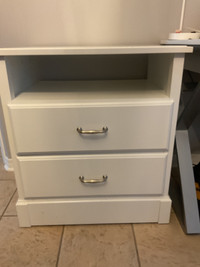 2 Drawer White Dresser with Shelf