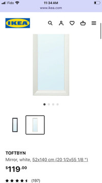 Brand new IKEA TOFTBYN white mirror