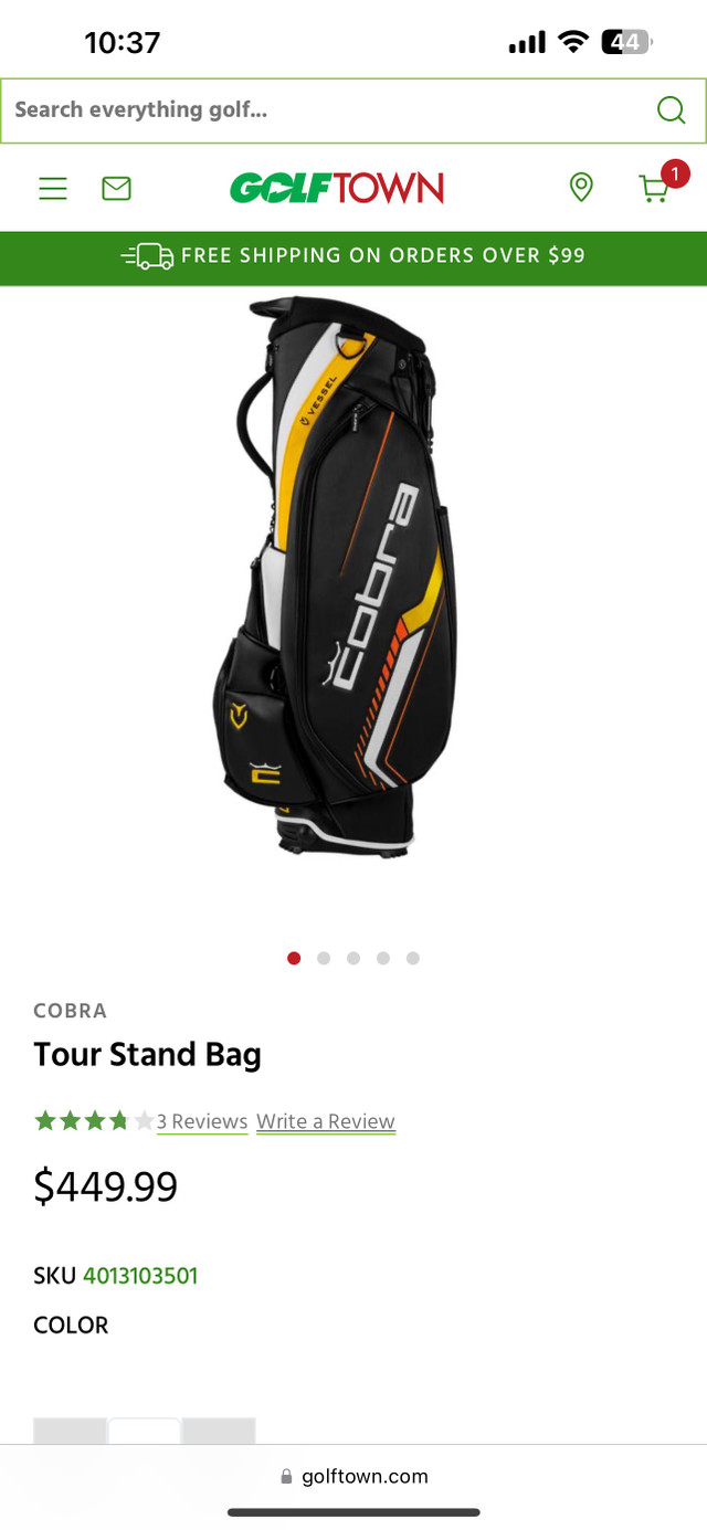 Brand new in box cobra x vessel golf bag in Golf in Oshawa / Durham Region