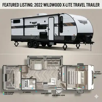 2022 Forest River Wildwood 28VBXL Clean! family-friendly bunkhouse travel trailer that’s ready to ca...