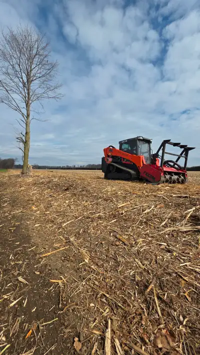 Kubota Skid Steer with Forestry Mulcher – Rental Take control of your land with our Kubota skid stee...