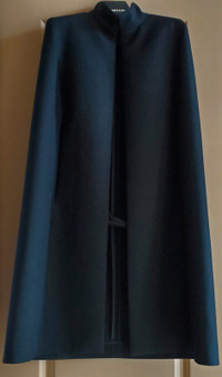 100% WOOL "CLUB MONACO" BLACK CAPE