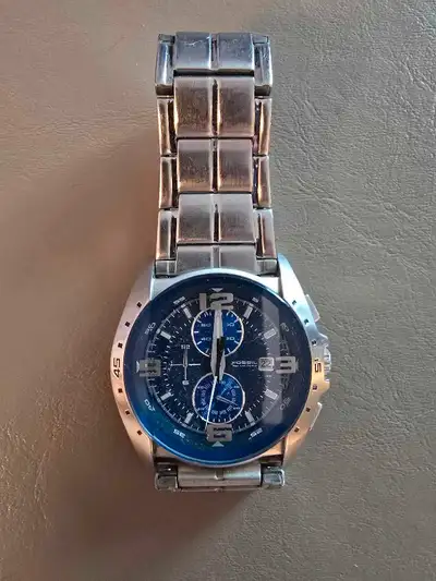 Blue Angular Glass Stainless Steel Needs a new battery