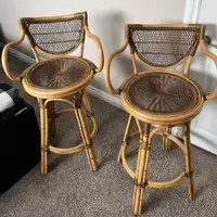 Wicker bar chairs
