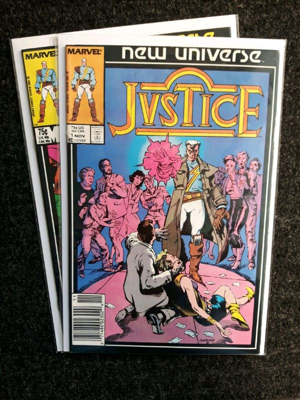 Comic Books 1 lot (2) Justice 1986 New Universe #1 & #2. in Arts & Collectibles in Vernon
