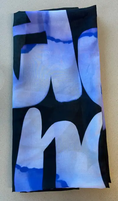 NWOT Ladies MultiColored Scarf with Slogan, View more