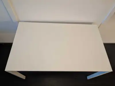 Rectangular White Ikea Vihals dining table for sale., View more