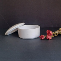 Milk glass, small, lidded bowl