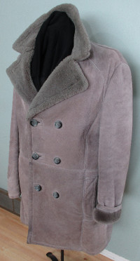 Men's Wolff Genuine Sheepskin/Shearling Fur Coat, Medium-Size 40