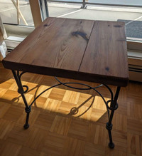 Wood top end table