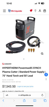 Hypertherm power max 85 sync plasma cutter